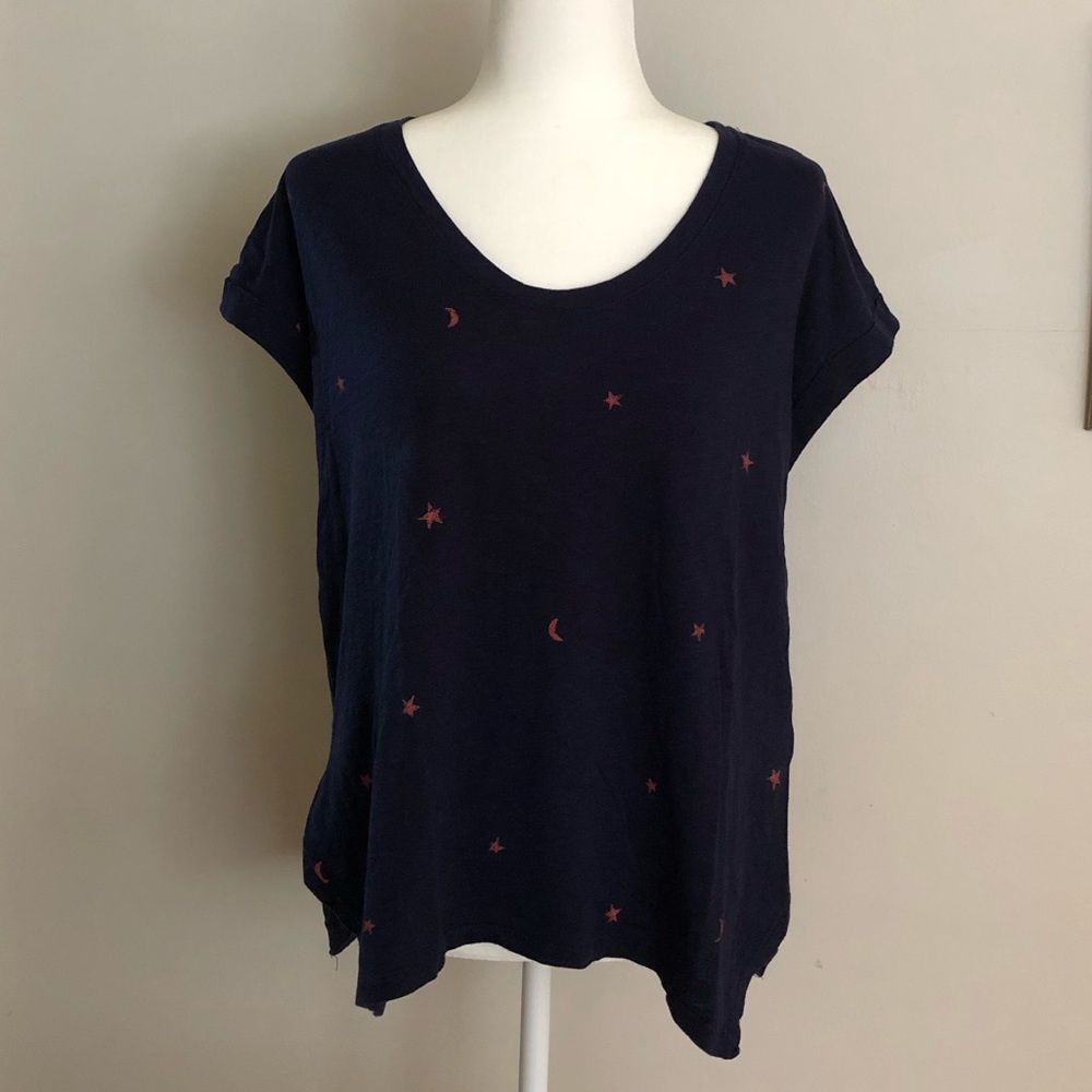 Democracy Sun and Moon Cotton Shirt, size Medium